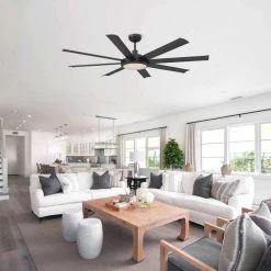 Parrot Uncle Kaitylyn 60 in. Indoor/Outdoor Black Downrod Mount LED Chandelier Ceiling Fan with Light and Remote -Fans Shop black parrot uncle ceiling fans with lights f6105110v 31 1000