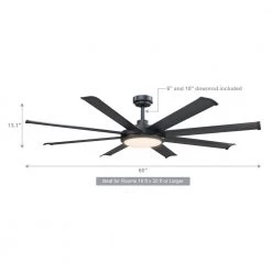 Parrot Uncle Kaitylyn 60 in. Indoor/Outdoor Black Downrod Mount LED Chandelier Ceiling Fan with Light and Remote -Fans Shop black parrot uncle ceiling fans with lights f6105110v c3 1000