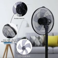Amucolo 49.5 in. Oscillating Adjustable 12-Levels Speed Black Pedestal Fan with Remote Control and Timer -Fans Shop black pedestal fans dhs cyhi 16wrc 4f 1000