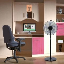 Amucolo 49.5 in. Oscillating Adjustable 12-Levels Speed Black Pedestal Fan with Remote Control and Timer -Fans Shop black pedestal fans dhs cyhi 16wrc 76 1000