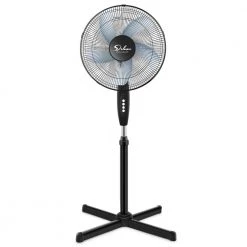 Amucolo Adjustable-Height 16 in. 3 Speed Black Pedestal Fan for Indoor, Bedroom, Living Room, Home Office & College Dorm Use