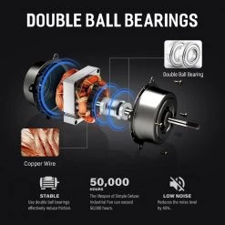 Aoibox Adjustable-Height Black 18 in. Pedestal Standing Fan, High Velocity, Heavy Duty Metal for Industrial, Residential Use -Fans Shop black pedestal fans snmx025 44 1000