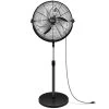 Aoibox Adjustable-Height Black 18 in. Pedestal Standing Fan, High Velocity, Heavy Duty Metal for Industrial, Residential Use