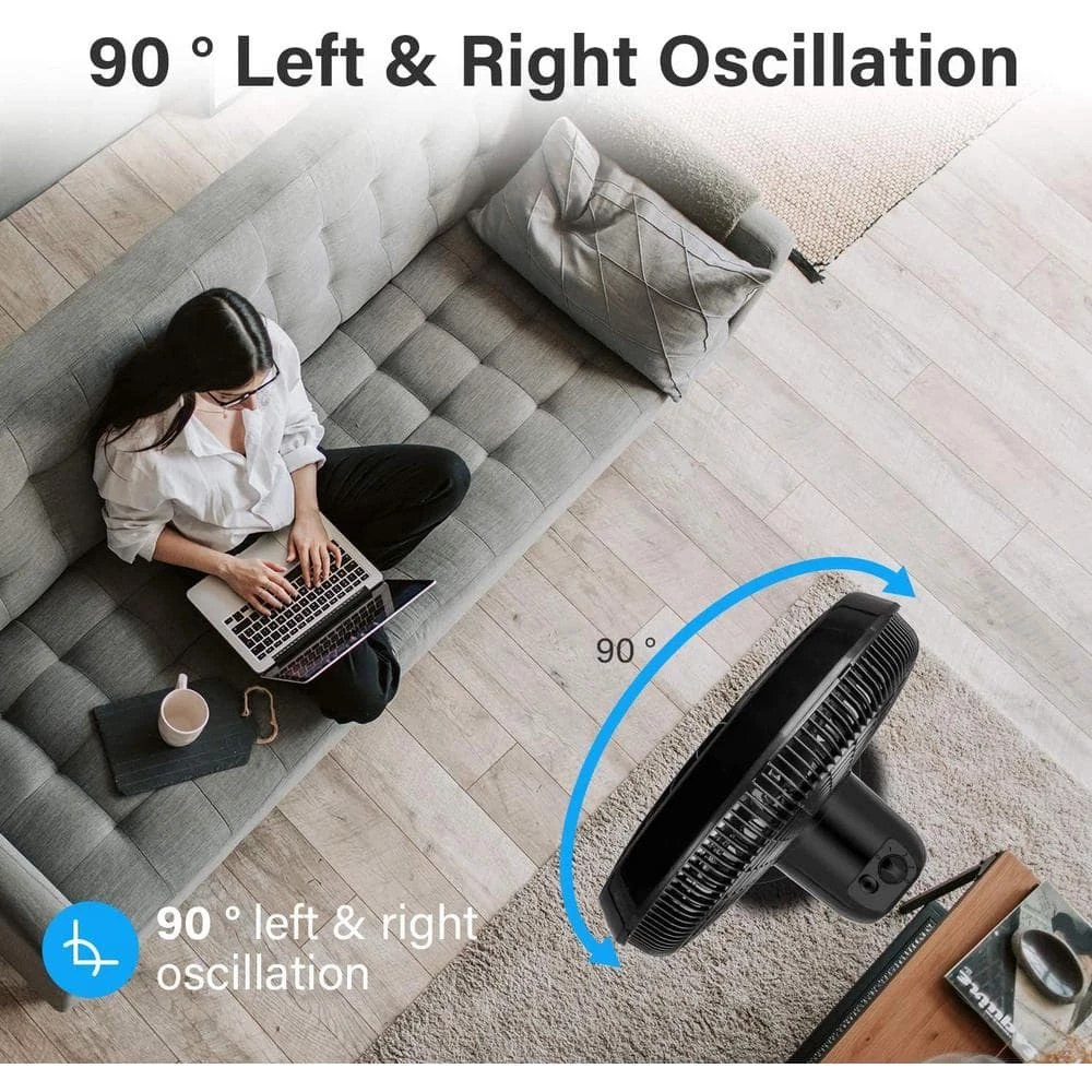 Aoibox Adjustable-Height 18 in. Black Pedestal Stand Fan 3 Adjustable Speed for Indoor, Bedroom, Living Room, Home Office& Dorm 6 Aoibox Adjustable-Height 18 in. Black Pedestal Stand Fan 3 Adjustable Speed for Indoor, Bedroom, Living Room, Home Office& Dorm - Image 6