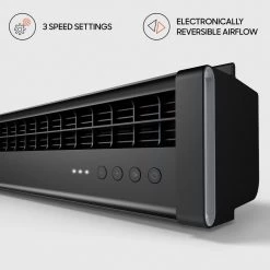 Sharper Image Portal 23.85 in. 3-Speed Window Fan with Reversible Exhaust Mode -Fans Shop black sharper image window fans fa1 0135 06 44 1000