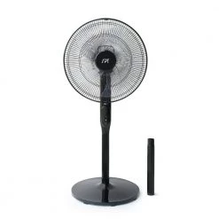 SPT 51 in. Oscillating Pedestal Fan with Remote and Timer -Fans Shop black spt pedestal fans sf 16d48bkb 4f 1000