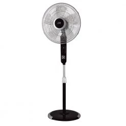 SPT Adjustable-Height 57 in. Oscillating Pedestal Fan with Touch-Stop Sensor -Fans Shop black spt pedestal fans sf 16t07a fa 1000