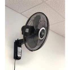 SPT 16 in. Indoor Black Mounted Wall Fan with Remote Control and Mounting Bracket Included -Fans Shop black spt wall mounted fans sf 16w81b 31 1000