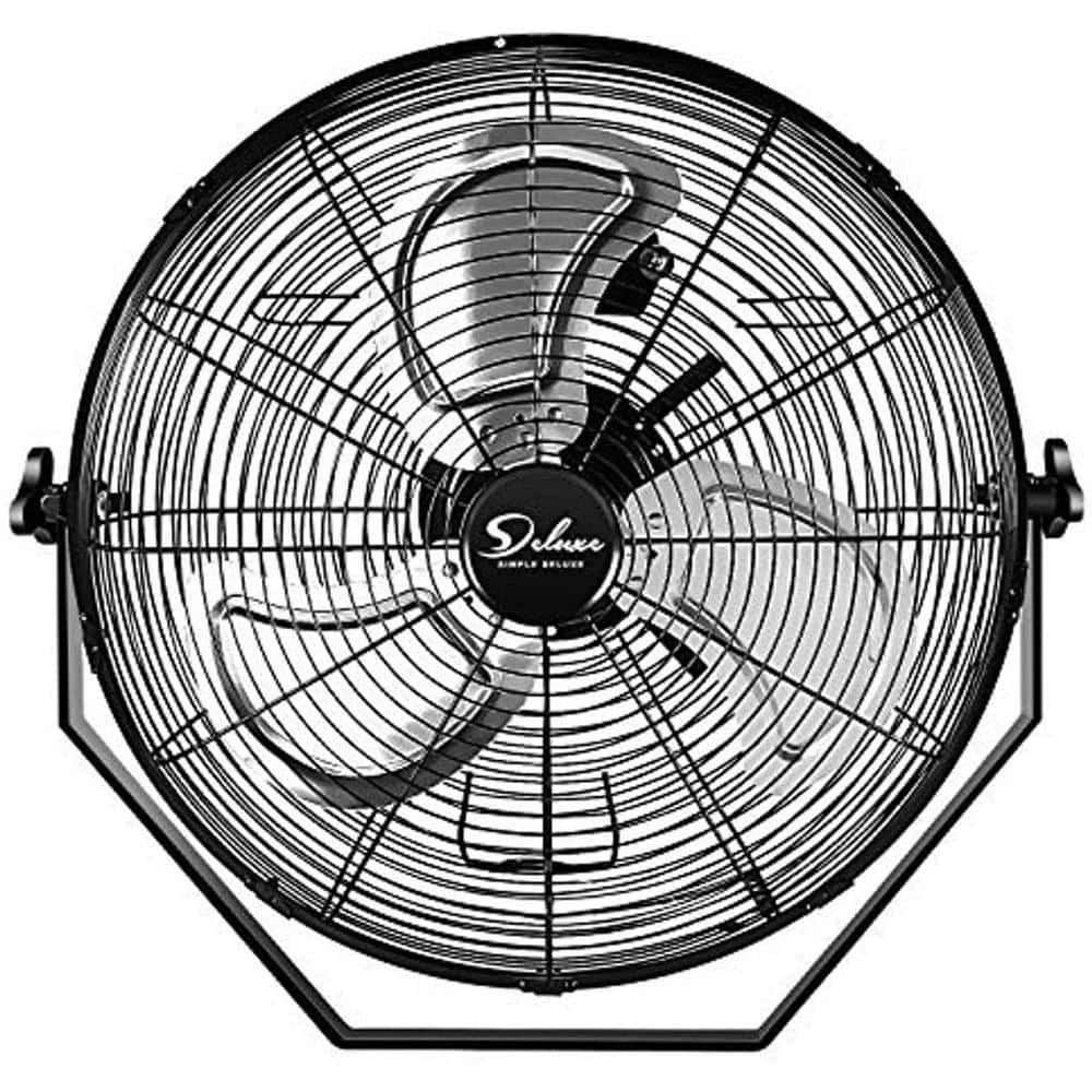Tidoin 18 in. Black 3-Speed Round High Velocity Air Movement Mounted Wall Fan 1 Tidoin 18 in. Black 3-Speed Round High Velocity Air Movement Mounted Wall Fan