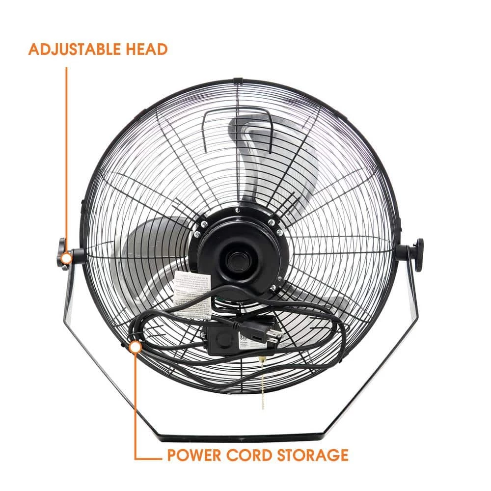 Vie Air Dual Function Indoor Black 18 in. Wall Tilting Fan 6 Vie Air Dual Function Indoor Black 18 in. Wall Tilting Fan - Image 6