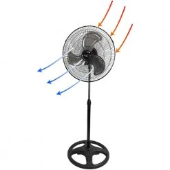 VIEAIR 18 in. Adjustable Height Oscillating Pedestal Industrial Heavy Duty Fan -Fans Shop black vieair pedestal fans 98596356m 44 1000