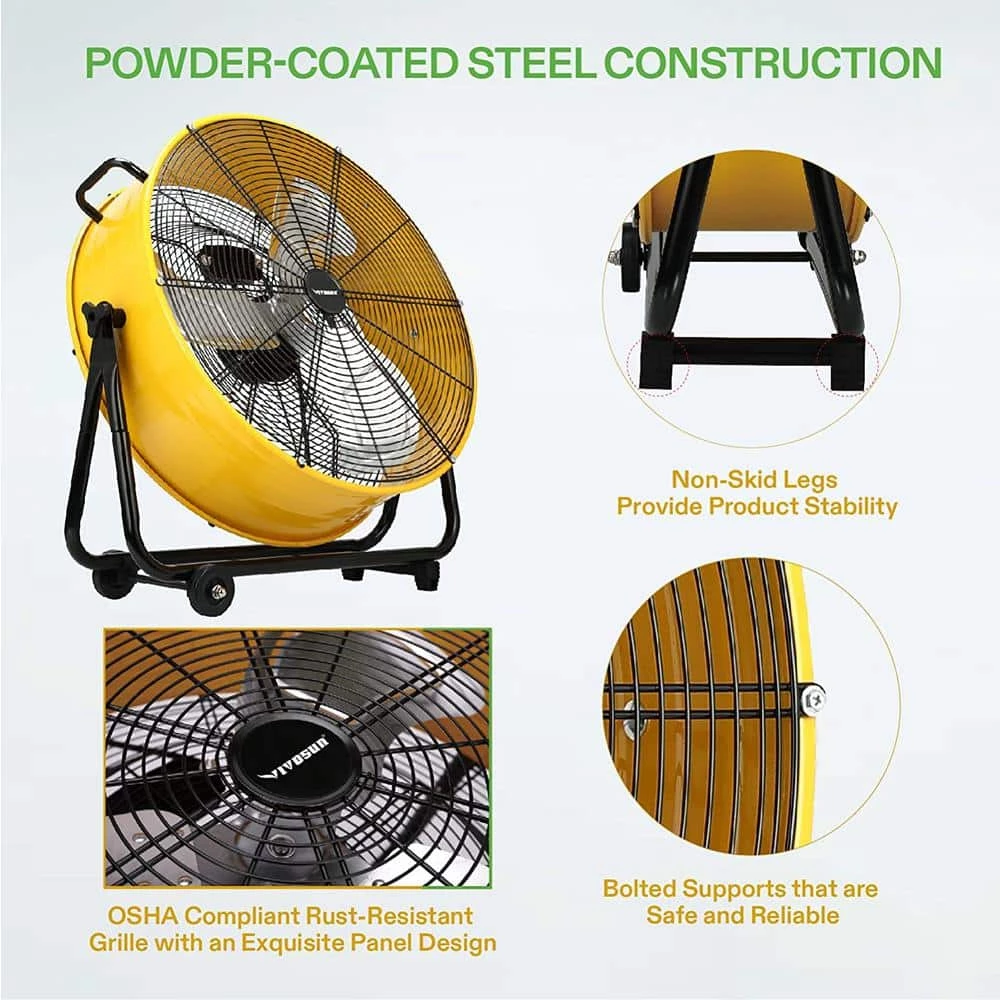 VIVOSUN 24 in. Industrial 3-Speed Tilt Drum Fan 5 VIVOSUN 24 in. Industrial 3-Speed Tilt Drum Fan - Image 5
