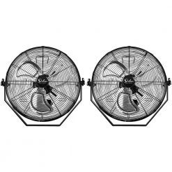 Amucolo 18 in. 1-Box Black 3-Speed High Velocity Wall Mount Fan (2-Pack)