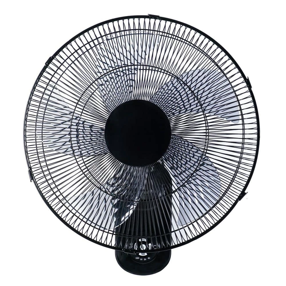 Tidoin 18 in. Black 3-Speed Mounted Wall Fan with 90 Degree Horizontal Oscillating, 4 Hours Timer and 5 Blade 1 Tidoin 18 in. Black 3-Speed Mounted Wall Fan with 90 Degree Horizontal Oscillating, 4 Hours Timer and 5 Blade
