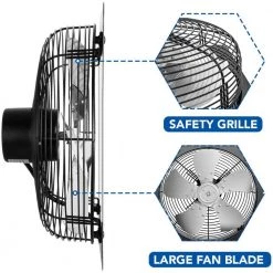 Unbranded 12 in. Exhaust Fan Aluminum, High Speed 1300RPM Silver -Fans Shop black wall mounted fans dhs0ra0713007 1f 1000