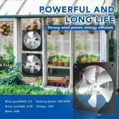 Unbranded 12 in. Exhaust Fan Aluminum, High Speed 1300RPM Silver -Fans Shop black wall mounted fans dhs0ra0713007 44 1000