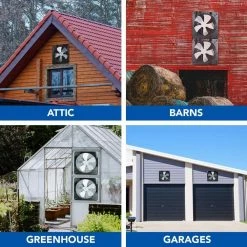 Unbranded 12 in. Exhaust Fan Aluminum, High Speed 1300RPM Silver -Fans Shop black wall mounted fans dhs0ra0713007 fa 1000