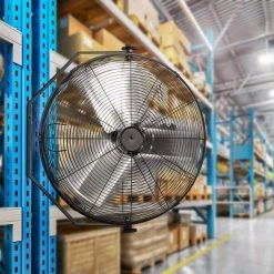 Unbranded 24 In. High Velocity Industrial Wall Mount Fan, 3 Speed Commercial Ventilation Metal Fan for Warehouse, Basement -Fans Shop black wall mounted fans dhs0ra0823008 1f 1000