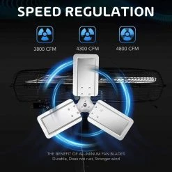 Unbranded 24 In. High Velocity Industrial Wall Mount Fan, 3 Speed Commercial Ventilation Metal Fan for Warehouse, Basement -Fans Shop black wall mounted fans dhs0ra0823008 44 1000