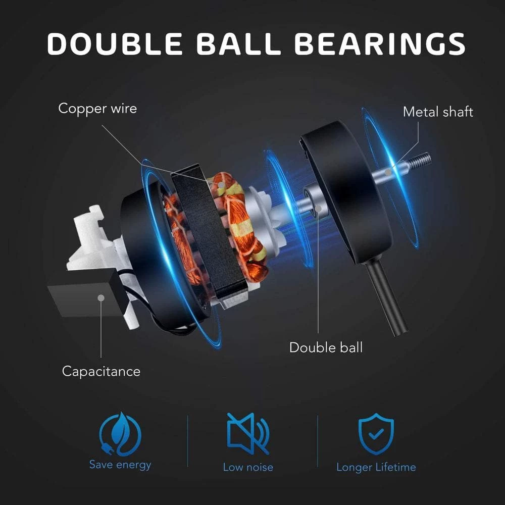 Aoibox 18 in. Indoor/Outdoor Black Industrial Wall Mount Fan 3-Speed Commercial Ventilation Metal High Velocity Fan, 2 pack 3 Aoibox 18 in. Indoor/Outdoor Black Industrial Wall Mount Fan 3-Speed Commercial Ventilation Metal High Velocity Fan, 2 pack - Image 3