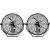 Aoibox 18 in. Indoor/Outdoor Black Industrial Wall Mount Fan 3-Speed Commercial Ventilation Metal High Velocity Fan, 2 pack