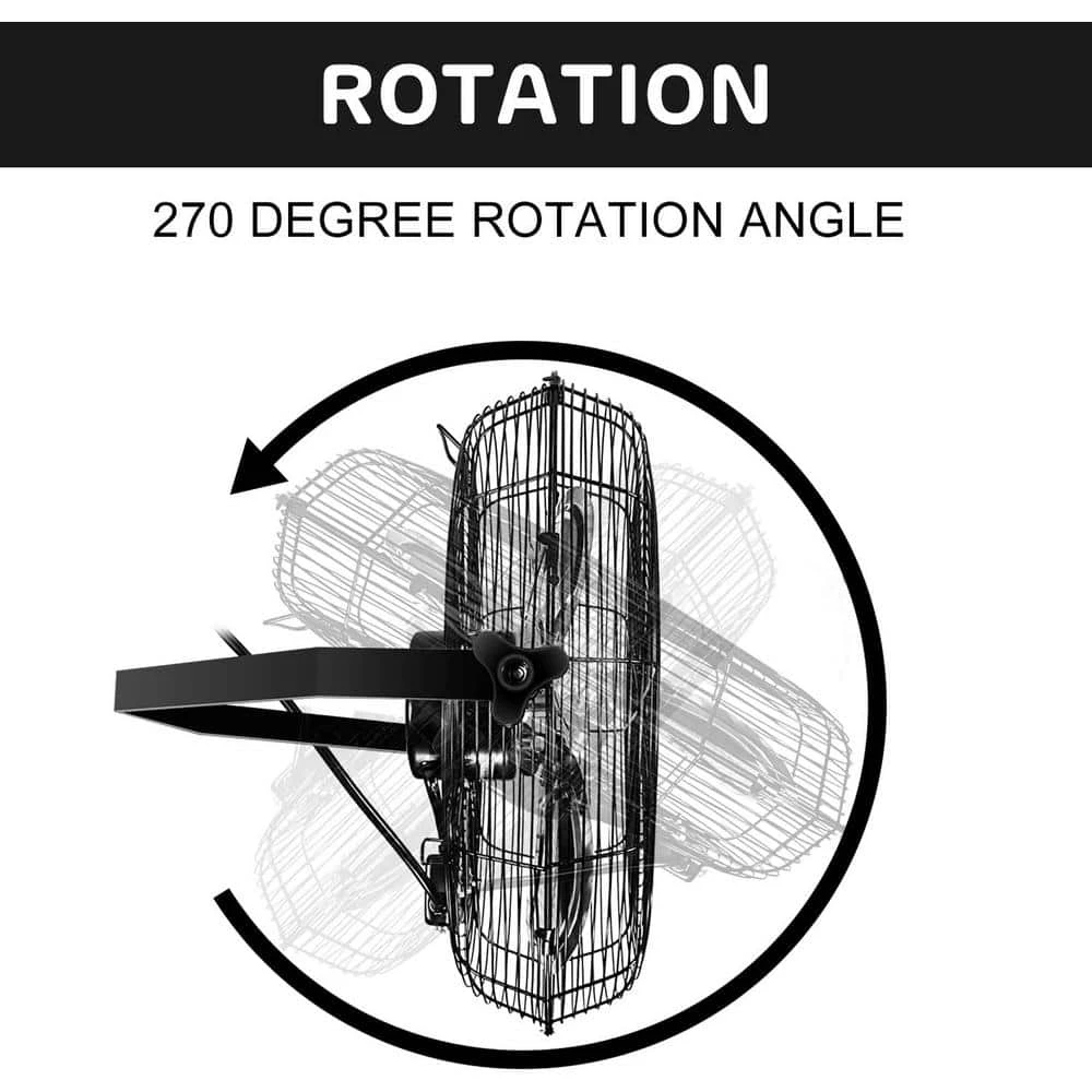 Aoibox 18 in. Indoor/Outdoor Black Industrial Wall Mount Fan 3-Speed Commercial Ventilation Metal High Velocity Fan, 2 pack 2 Aoibox 18 in. Indoor/Outdoor Black Industrial Wall Mount Fan 3-Speed Commercial Ventilation Metal High Velocity Fan, 2 pack - Image 2