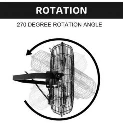 Aoibox 18 in. Black Industrial Wall Mount Fan 3-Speed Indoor/OutdoorCommercial Ventilation Metal High Velocity Fan -Fans Shop black wall mounted fans snmx029 h 44 1000