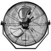 Aoibox 18 in. Black Industrial Wall Mount Fan 3-Speed Indoor/OutdoorCommercial Ventilation Metal High Velocity Fan