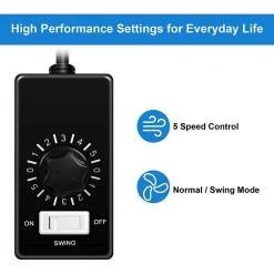 Aoibox 18 in. Indoor/Outdoor Black Household Commercial 5-Speed Settings Wall Mount Fan 90-Degree Horizontal Oscillation -Fans Shop black wall mounted fans snmx031 44 1000