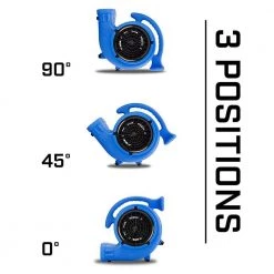 B-Air 1/4 HP Air Mover Blower Fan for Water Damage Restoration Carpet Dryer Floor Home and Plumbing Use in Blue -Fans Shop blue b air blower fans ba vp 25 bl 1d 1000