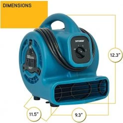 XPOWER 600 CFM 3-Speed Multi-Purpose Mini Mighty Air Mover Utility Blower Fan with Power Outlets -Fans Shop blue xpower blower fans p 80a blue 44 1000