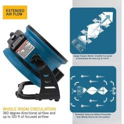 XPOWER Cordless Rechargeable 11 in. Variable Speed Drum Fan with Charging Cable and USB Outlet 12 XPOWER Cordless Rechargeable 11 in. Variable Speed Drum Fan with Charging Cable and USB Outlet -Fans Shop blue xpower industrial fans fc 150b 1f 1000