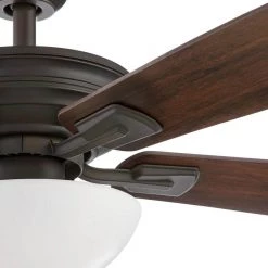 Hampton Bay Wellston II 44 in. Indoor LED Bronze Dry Rated Downrod Ceiling Fan with Light Kit and 5 Reversible Blades -Fans Shop bronze hampton bay ceiling fans with lights 52044 1d 1000