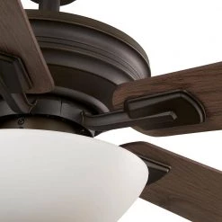 Hampton Bay Wellston II 44 in. Indoor LED Bronze Dry Rated Downrod Ceiling Fan with Light Kit and 5 Reversible Blades -Fans Shop bronze hampton bay ceiling fans with lights 52044 1f 1000