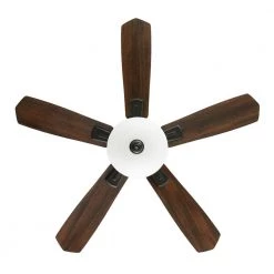 Hampton Bay Wellston II 44 in. Indoor LED Bronze Dry Rated Downrod Ceiling Fan with Light Kit and 5 Reversible Blades -Fans Shop bronze hampton bay ceiling fans with lights 52044 40 1000