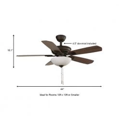 Hampton Bay Wellston II 44 in. Indoor LED Bronze Dry Rated Downrod Ceiling Fan with Light Kit and 5 Reversible Blades -Fans Shop bronze hampton bay ceiling fans with lights 52044 a0 1000