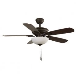 Hampton Bay Wellston II 44 in. Indoor LED Bronze Dry Rated Downrod Ceiling Fan with Light Kit and 5 Reversible Blades -Fans Shop bronze hampton bay ceiling fans with lights 52044 c3 1000