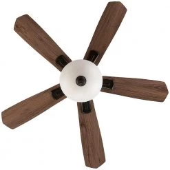 Hampton Bay Wellston II 44 in. Indoor LED Bronze Dry Rated Downrod Ceiling Fan with Light Kit and 5 Reversible Blades -Fans Shop bronze hampton bay ceiling fans with lights 52044 fa 1000