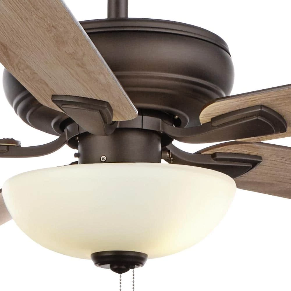 Hampton Bay Rothley II 52 in. Indoor LED Bronze Ceiling Fan with Light Kit, Downrod, Reversible Motor and Reversible Blades 6 Hampton Bay Rothley II 52 in. Indoor LED Bronze Ceiling Fan with Light Kit, Downrod, Reversible Motor and Reversible Blades - Image 6