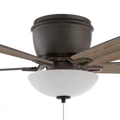 Hampton Bay Melrose 52 in. Indoor LED Hugger Bronze Dry Rated Ceiling Fan with Light Kit and 5 Reversible Blades -Fans Shop bronze hampton bay ceiling fans with lights 52101 1d 1000