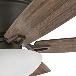 Hampton Bay Melrose 52 in. Indoor LED Hugger Bronze Dry Rated Ceiling Fan with Light Kit and 5 Reversible Blades -Fans Shop bronze hampton bay ceiling fans with lights 52101 40 1000