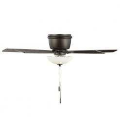 Hampton Bay Melrose 52 in. Indoor LED Hugger Bronze Dry Rated Ceiling Fan with Light Kit and 5 Reversible Blades -Fans Shop bronze hampton bay ceiling fans with lights 52101 66 1000