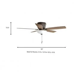 Hampton Bay Melrose 52 in. Indoor LED Hugger Bronze Dry Rated Ceiling Fan with Light Kit and 5 Reversible Blades -Fans Shop bronze hampton bay ceiling fans with lights 52101 a0 1000