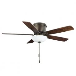 Hampton Bay Melrose 52 in. Indoor LED Hugger Bronze Dry Rated Ceiling Fan with Light Kit and 5 Reversible Blades -Fans Shop bronze hampton bay ceiling fans with lights 52101 c3 1000