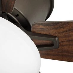 Hampton Bay Melrose 52 in. Indoor LED Hugger Bronze Dry Rated Ceiling Fan with Light Kit and 5 Reversible Blades -Fans Shop bronze hampton bay ceiling fans with lights 52101 fa 1000