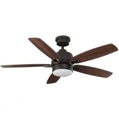 Home Decorators Collection Fawndale 46 in. Indoor Integrated LED Bronze Ceiling Fan with Light Kit, 5 Reversible Blades and Remote Control -Fans Shop bronze home decorators collection ceiling fans with lights 52021 4f 1000