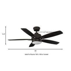 Home Decorators Collection Fawndale 46 in. Indoor Integrated LED Bronze Ceiling Fan with Light Kit, 5 Reversible Blades and Remote Control -Fans Shop bronze home decorators collection ceiling fans with lights 52021 a0 1000
