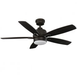 Home Decorators Collection Fawndale 46 in. Indoor Integrated LED Bronze Ceiling Fan with Light Kit, 5 Reversible Blades and Remote Control -Fans Shop bronze home decorators collection ceiling fans with lights 52021 c3 1000