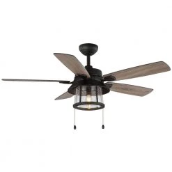 Home Decorators Collection Shanahan 52 in. Indoor/Outdoor LED Bronze Ceiling Fan with Light Kit, Downrod and Reversible Blades -Fans Shop bronze home decorators collection ceiling fans with lights 59201 44 1000