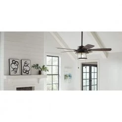 Home Decorators Collection Shanahan 52 in. Indoor/Outdoor LED Bronze Ceiling Fan with Light Kit, Downrod and Reversible Blades -Fans Shop bronze home decorators collection ceiling fans with lights 59201 76 1000